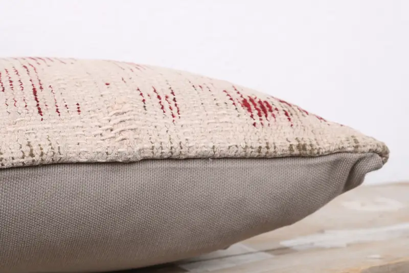 Cushion Cover, Decorative Pillow, Kilim Pillow, Handmade Rug Seat Pillow, Kilim Cushion Sham, 12x12 Beige Cushion Cover, Vintage Kilim Throw Pillow - 6