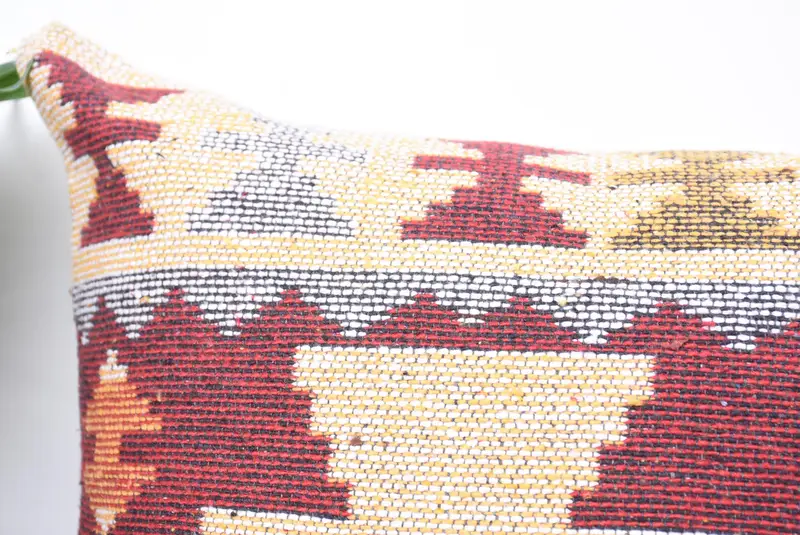 Boho Throw Cushion Case, Throw Kilim Pillow, Pillow Case, Kilim Pillow Cover, Handmade Kilim Cushion, 24x24 Red Cushion Case - 2