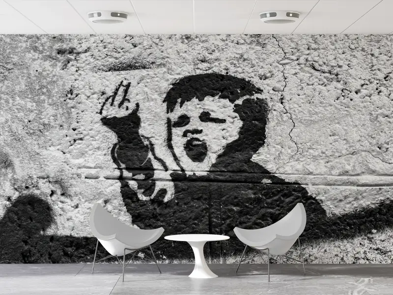 Banky Bad Boy Canvas、Bright Wall Paper、Painting Wall Decor、Paper Wall Art、Modern Wall Paper、Middele Finger Wall Mural、 - 6