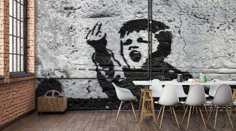 Banky Bad Boy Canvas、Bright Wall Paper、Painting Wall Decor、Paper Wall Art、Modern Wall Paper、Middele Finger Wall Mural、 - 5