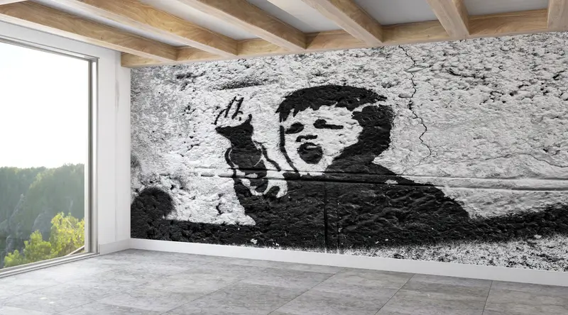 Banky Bad Boy Canvas、Bright Wall Paper、Painting Wall Decor、Paper Wall Art、Modern Wall Paper、Middele Finger Wall Mural、 - 1