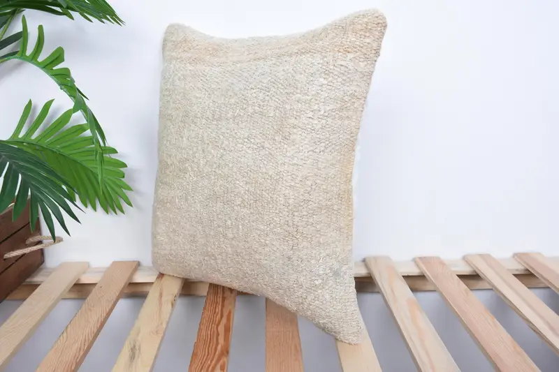 Pillow Case, Pillow for Couch, 16x16 White Pillow Sham, Home Decor Pillow, Neutral Throw Pillow Cover, Interior Designer Pillow, Patio Pillow Sham - 5