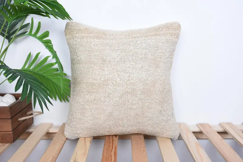 Pillow Case, Pillow for Couch, 16x16 White Pillow Sham, Home Decor Pillow, Neutral Throw Pillow Cover, Interior Designer Pillow, Patio Pillow Sham - 1