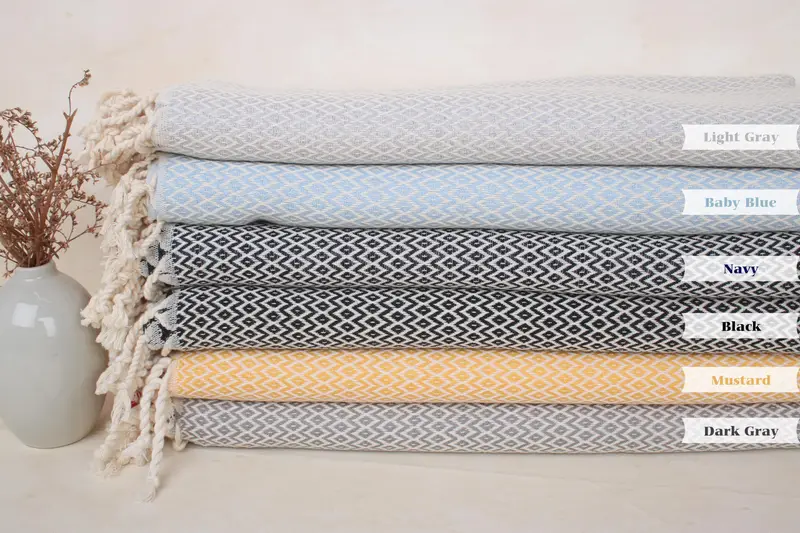 Summer Gift Ideas, Custom Beach Towel, Personalized Gift, Peshtemal Towel, Gift For Mom, Cotton towel, 70x40 Cotton Diamond Towel, Holiday Towel - 2