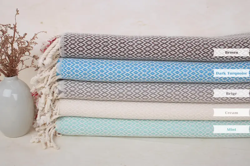 Summer Gift Ideas, Custom Beach Towel, Personalized Gift, Peshtemal Towel, Gift For Mom, Cotton towel, 70x40 Cotton Diamond Towel, Holiday Towel - 3
