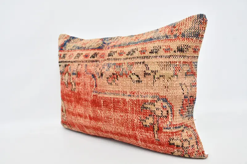 Cushion Cover, Handmade Cushion Case, Handwoven Cushion Case, 20x28 Red Cushion Case, Handmade Kilim Cushion, Kilim Cushion Sham, Pillow for Sofa - 4