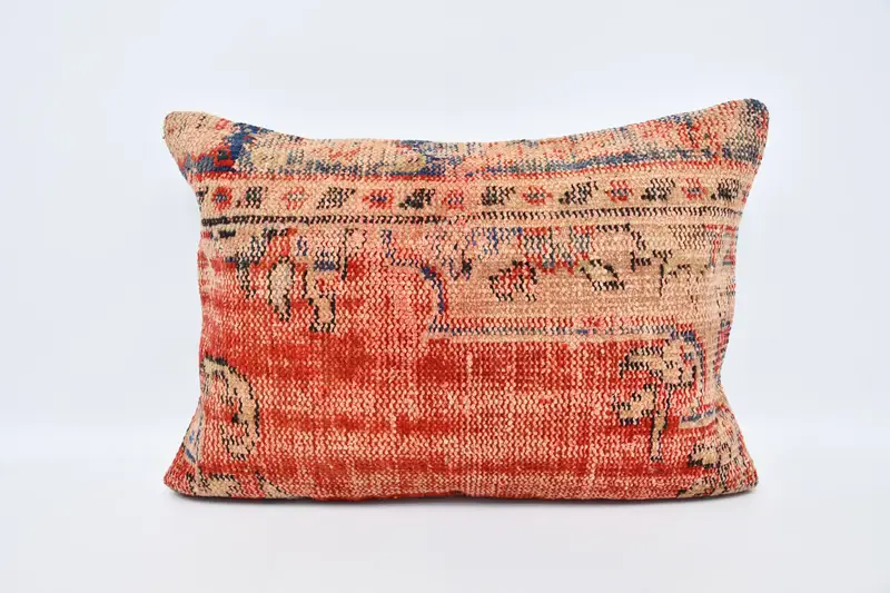 Cushion Cover, Handmade Cushion Case, Handwoven Cushion Case, 20x28 Red Cushion Case, Handmade Kilim Cushion, Kilim Cushion Sham, Pillow for Sofa - 1