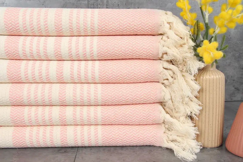 Wholesale Turkish Beach Towel Beige Stripes, 40x71 Inches