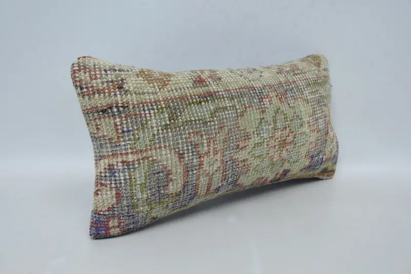 Throw Kilim Pillow, Pillow Case, Handwoven Pillow Sham, Kilim Cushion Sham, Ethnic Pillow Case, 8x16 Blue Pillow Case, Turkish Pillow - 3
