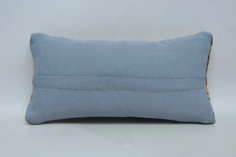 Throw Kilim Pillow, Pillow Case, Handwoven Pillow Sham, Kilim Cushion Sham, Ethnic Pillow Case, 8x16 Blue Pillow Case, Turkish Pillow - 6