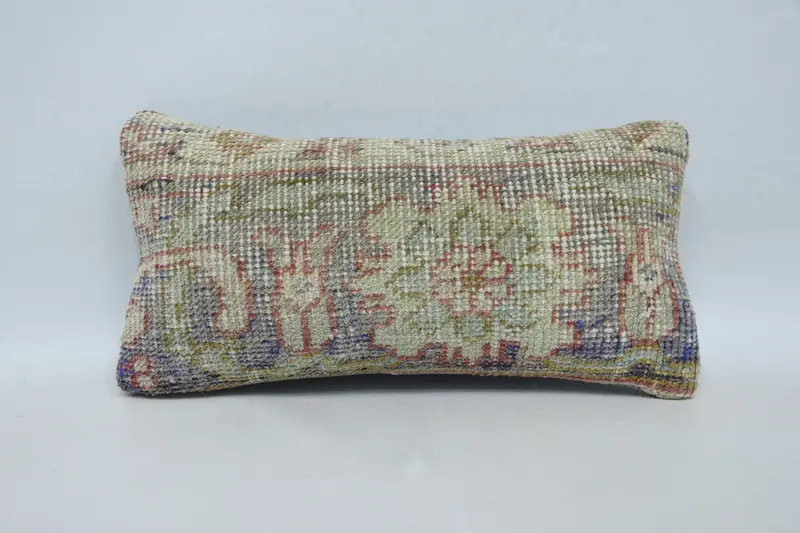 Throw Kilim Pillow, Pillow Case, Handwoven Pillow Sham, Kilim Cushion Sham, Ethnic Pillow Case, 8x16 Blue Pillow Case, Turkish Pillow - 1