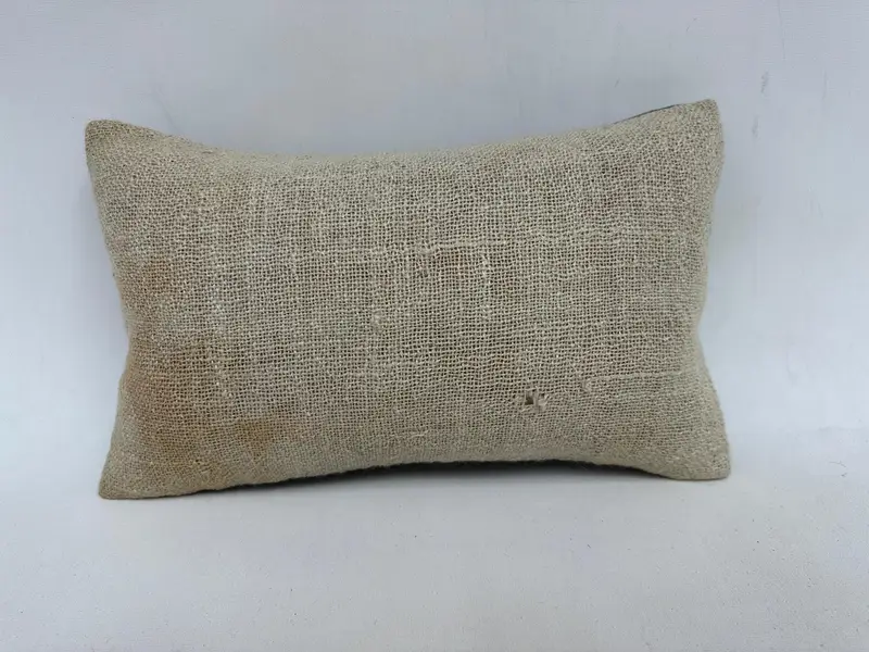Yastık Sham, atma Kilim Yastığı, Meditasyon Yastığı Sham, 12x20 Bej Yastık Kılıfı, Kilim Yastık Sham, Vintage Kilim Yastığı - 1