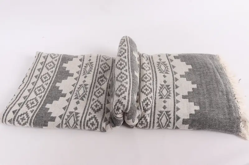 Boho Throw Blankets, 86x56 Cotton Kilim Towel, Turkish Tablecloth, Throw Blanket Couch, Valentines Gift, Tablecloth, Customized Turkish Blanket - 6