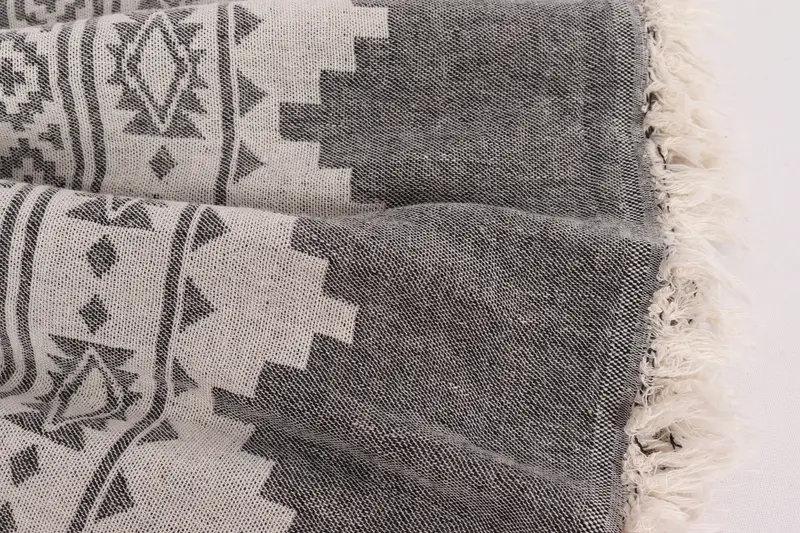 Boho Throw Blankets, 86x56 Cotton Kilim Towel, Turkish Tablecloth, Throw Blanket Couch, Valentines Gift, Tablecloth, Customized Turkish Blanket - 8