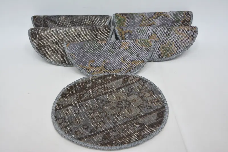 Bohemian Blue & Bronze Placemats, 25x25 Inch Steampunk Style Set