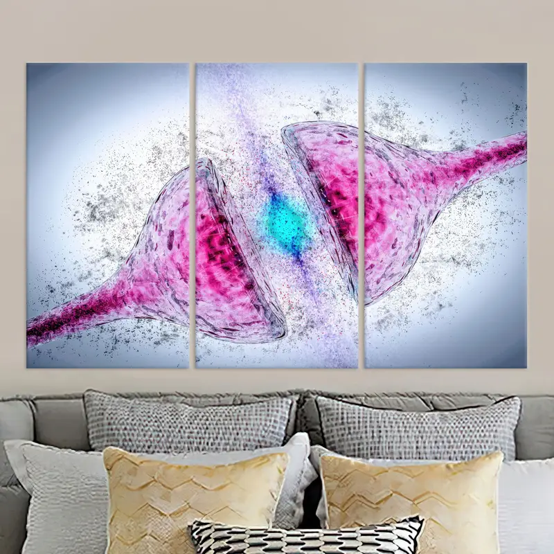 Synapses Cortical Neurons Medical, Science Canvas, Science Neurology Brain Wall Art, Brain Canvas Art, Office Wall Decor, Abstract Wall Art, - 3