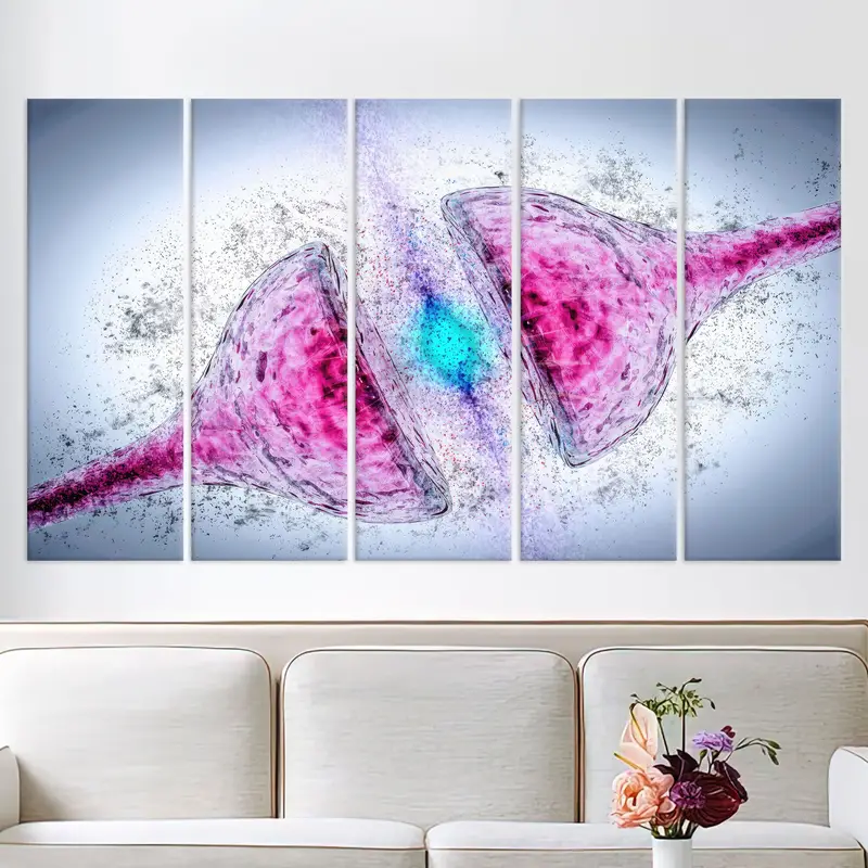 Synapses Cortical Neurons Medical, Science Canvas, Science Neurology Brain Wall Art, Brain Canvas Art, Office Wall Decor, Abstract Wall Art, - 2