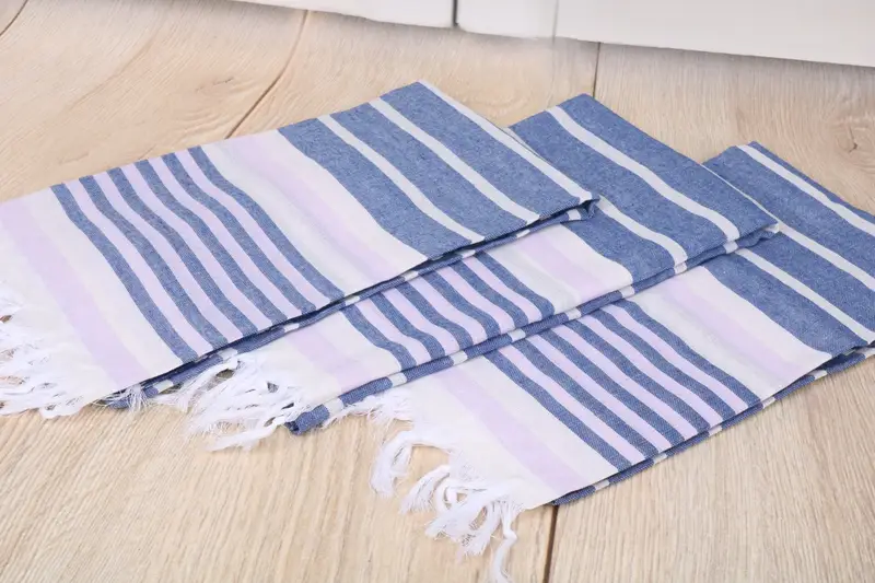 Quick-dry peshtemal, Wedding Towel, 68x40 Cotton Striped Towel, Housewarming Gift, Personalize Gift, Lightweight Turkish towel, Decorative Towel - 6