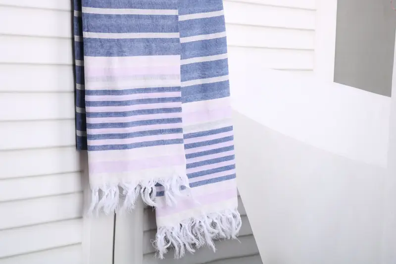 Quick-dry peshtemal, Wedding Towel, 68x40 Cotton Striped Towel, Housewarming Gift, Personalize Gift, Lightweight Turkish towel, Decorative Towel - 8