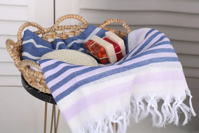 Quick-dry peshtemal, Wedding Towel, 68x40 Cotton Striped Towel, Housewarming Gift, Personalize Gift, Lightweight Turkish towel, Decorative Towel - 2