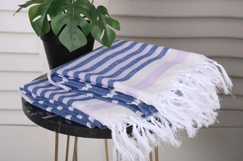 Quick-dry peshtemal, Wedding Towel, 68x40 Cotton Striped Towel, Housewarming Gift, Personalize Gift, Lightweight Turkish towel, Decorative Towel - 3