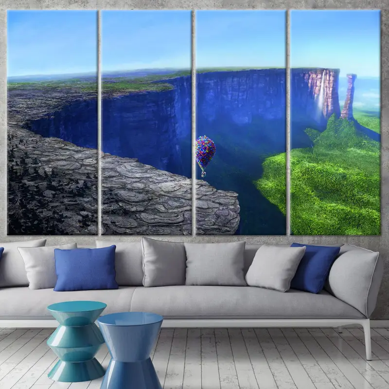 Up Movie Wall Art, Up Movie Canvas, Up Movie Poster, Abstract Wall Art, Cartoon Poster, Cartoon Print, Kids Wall Art, Abstract Landscape Art - 5