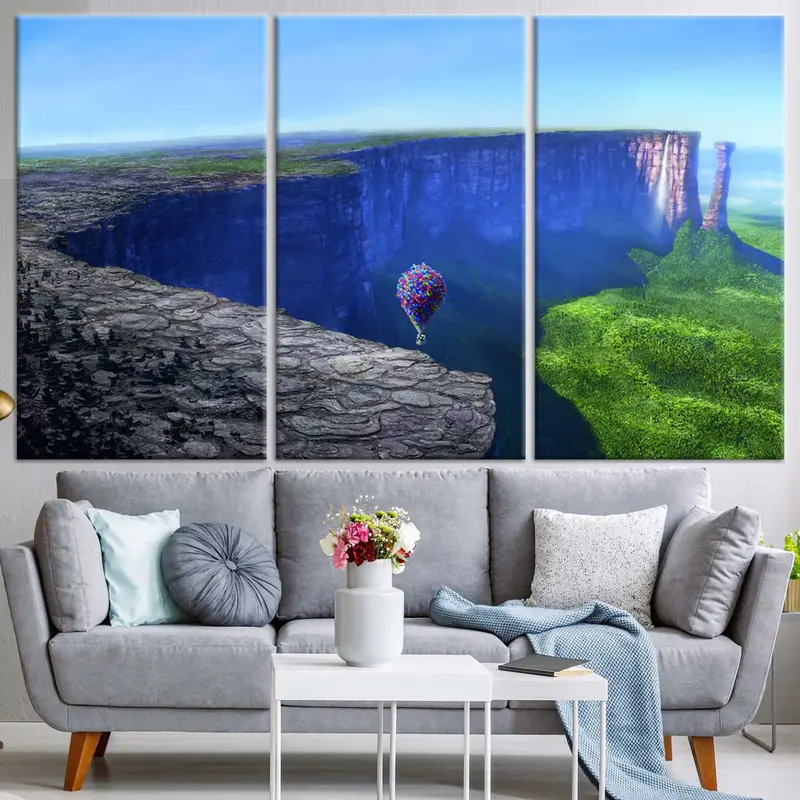 Up Movie Wall Art, Up Movie Canvas, Up Movie Poster, Abstract Wall Art, Cartoon Poster, Cartoon Print, Kids Wall Art, Abstract Landscape Art - 4