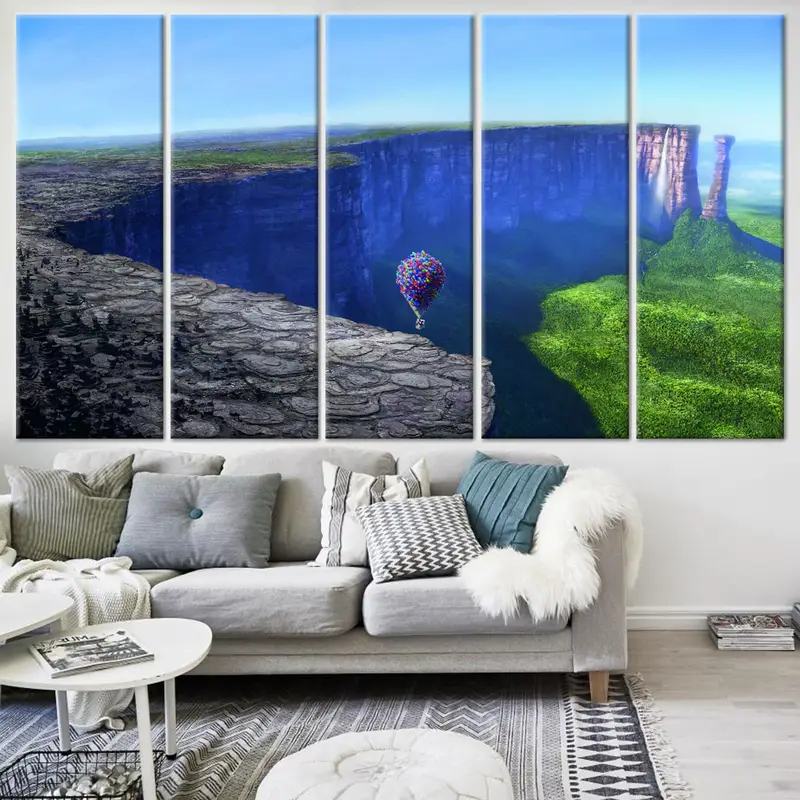 Up Movie Wall Art, Up Movie Canvas, Up Movie Poster, Abstract Wall Art, Cartoon Poster, Cartoon Print, Kids Wall Art, Abstract Landscape Art - 2