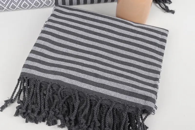 Sand-Resistant Peshtemal, Valentines Gift, Embroidered Towel, Custom Bath Towel, Luxury towel, Turkish beach towel with fringe, Turkish towel - 5