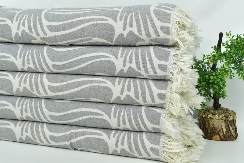 Halloween Bachelorette Party, 70x60 Cotton Fish Design Towel, Throw Blanket, Boho Throw Blankets, Bridal Shower Gifts, Monogram Blanket - 5