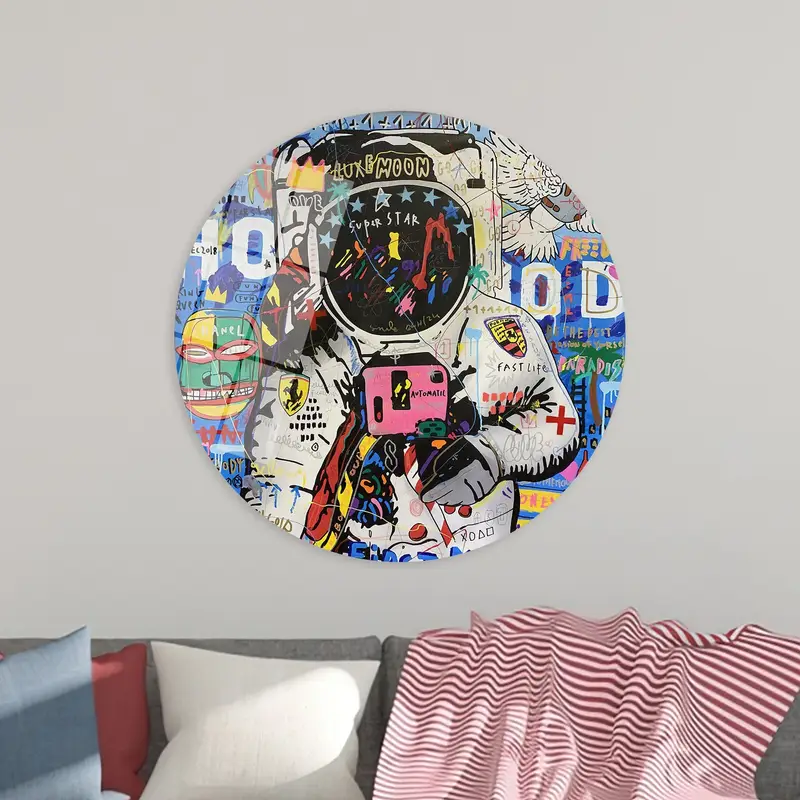 Modern Graffiti Astronaut Canvas: Spaceman Art Print