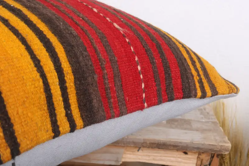 Pillow Cover, Handmade Kilim Cushion, Pillow for Sofa, Shabby Chic Cushion, Throw Kilim Pillow, 20x20 Red Cushion, Custom Cushion Cover - 6