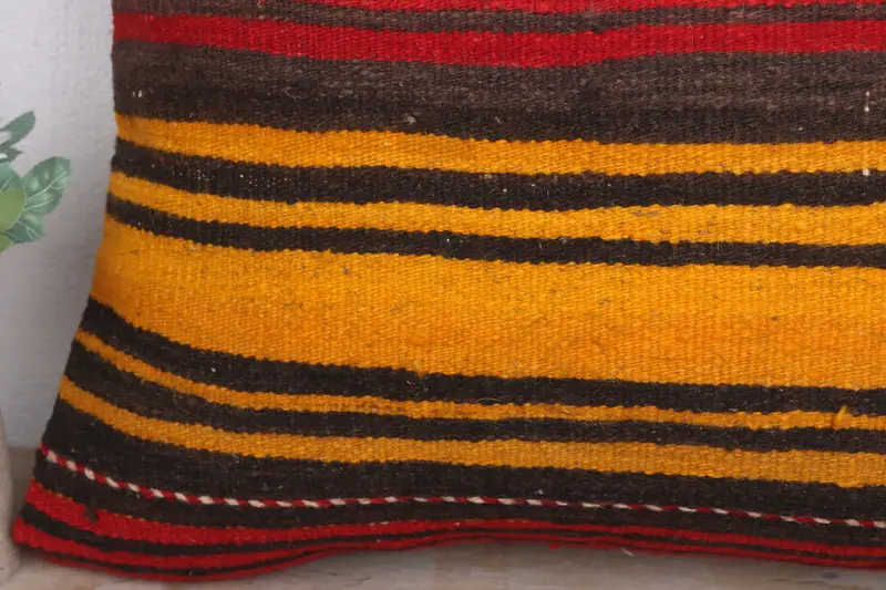 Pillow Cover, Handmade Kilim Cushion, Pillow for Sofa, Shabby Chic Cushion, Throw Kilim Pillow, 20x20 Red Cushion, Custom Cushion Cover - 3