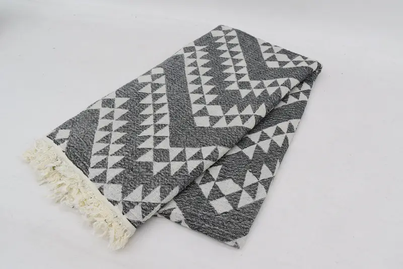 Monogrammed Beach Towel, Personalize Gift, Turkish beach towel, Bridal Shower Gift, 70x40 Cotton Geometric Towel, Customized Turkish Towel - 5