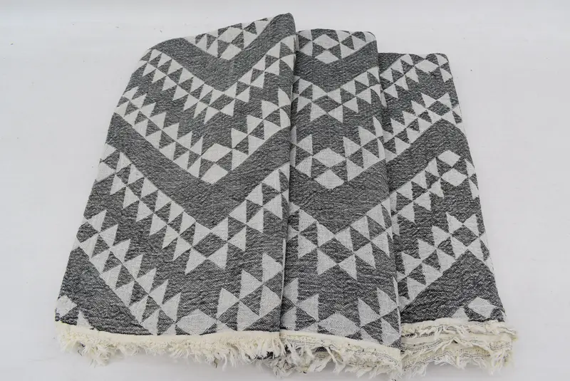 Monogrammed Beach Towel, Personalize Gift, Turkish beach towel, Bridal Shower Gift, 70x40 Cotton Geometric Towel, Customized Turkish Towel - 8