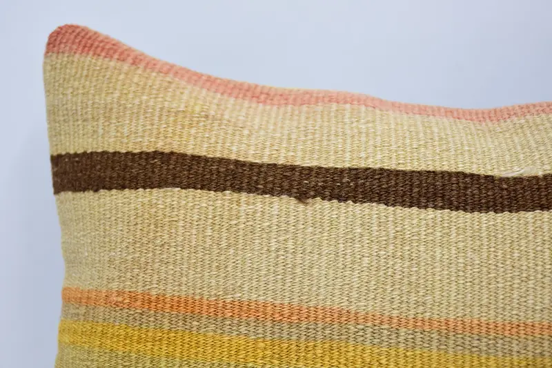 Cushion Cover, Outdoor Pillow Cover, 12x20 Beige Cushion, Handmade Kilim Cushion, Outdoor Cushion, Boho Pillow, Indoor Pillow Sham, Pillow for Sofa - 2