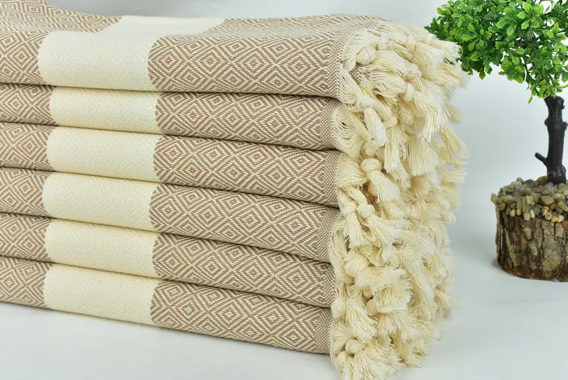 Cute Beach Towel, Travel towel, Organic Turkish towel, Wedding Day Gift For Bride, Best Beach Towel, Bridesmaid Towel, 70x40 Cotton Diamond Towel - 3