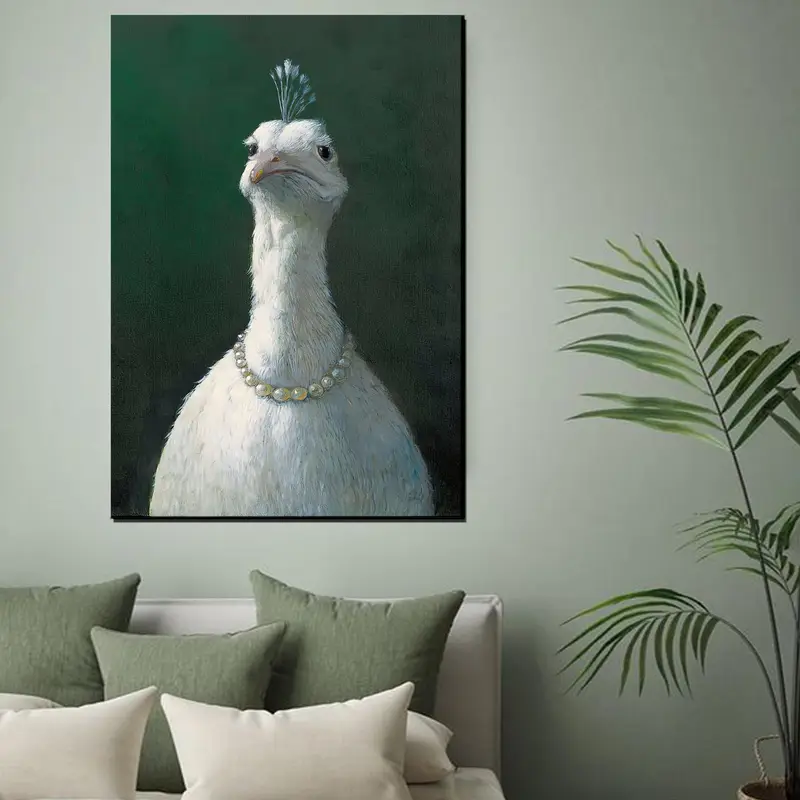 Fowl with Pearls, Animal Print, Fowl Wall Art, Peacock with Pearls, Living Room Wall Art, Large Wall Decor, Peacock Wall Art, Fowl Wall Art - 7