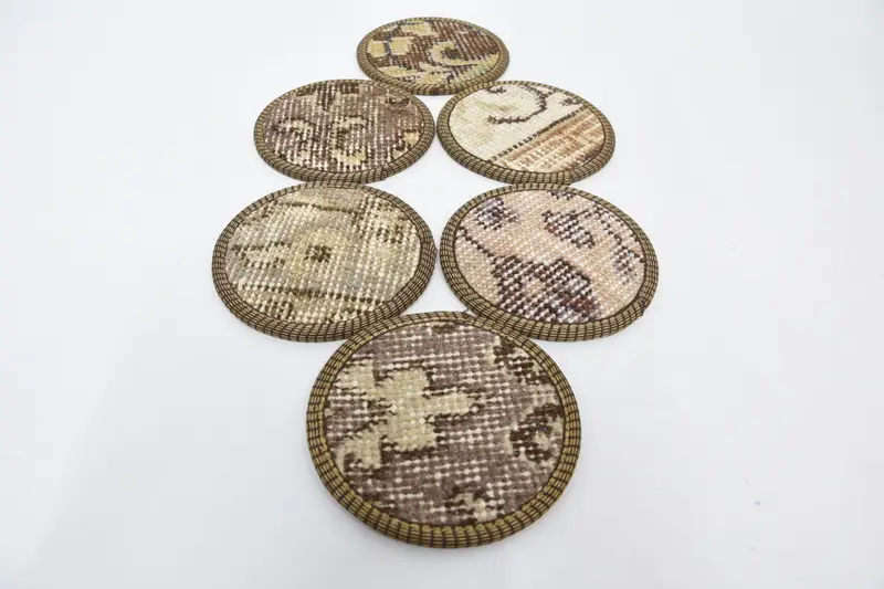 Bohemian Round Coaster, Brown and Beige Decorative Coaster