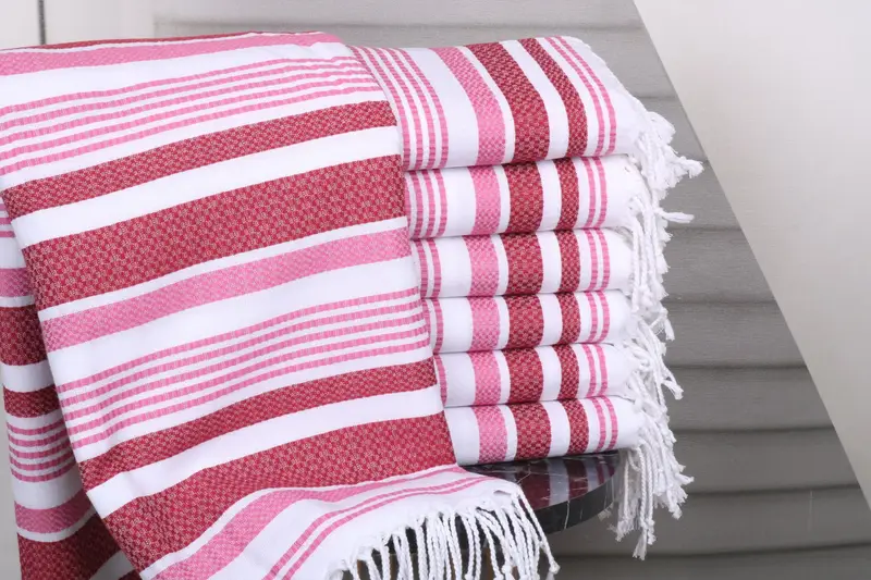 Beach Towel Personalized Turkish Cotton Red-Pink, 38x71 Inches