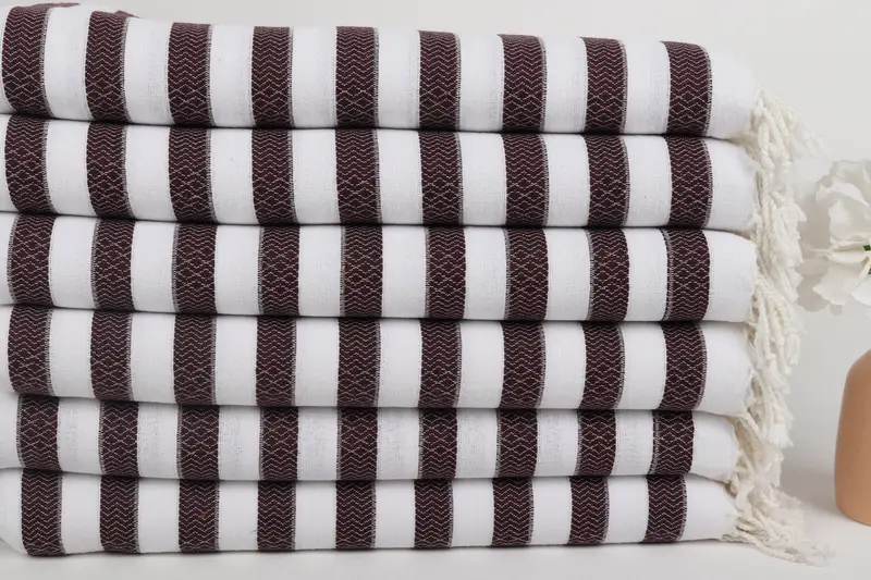 Gift For Him, Wedding Anniversary Gift, Peshtemal, Travel towel, Spa Towel, Best Friend Wedding Gift, 70x36 Cotton Striped Towel, Personalized Gifts - 3