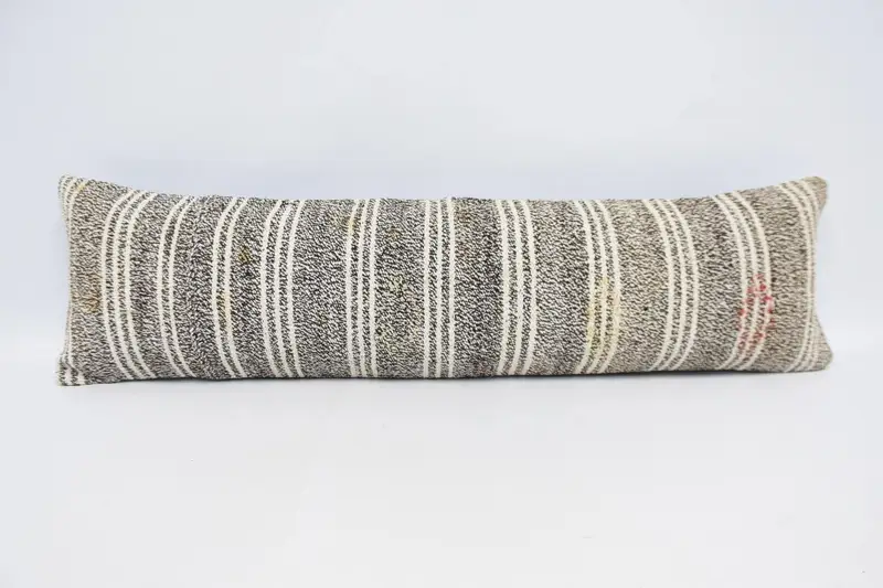 Rechteckiger Überwurf-Kissenbezug, 30,5 x 106,7 cm, Antik-gestreift, Balkonbraun, Euro-Kissenbezug - 1