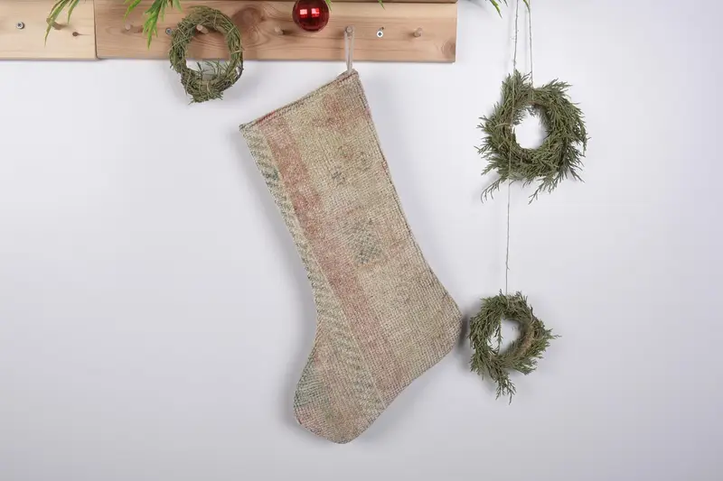 19 inç Noel Süsleri Desenli Çorap, Şenlikli Tatil Çorabı