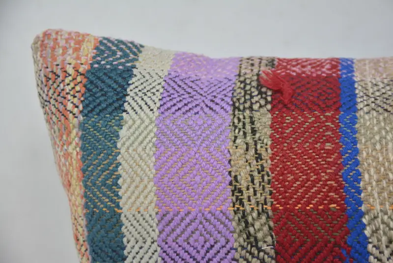 Boho Pillow, Floor Cushion Cover, Cushion Cover, 12x20 Red Cushion Case, Traditional Pillow Cover, Turkish Pillow, Kilim Pillow - 2
