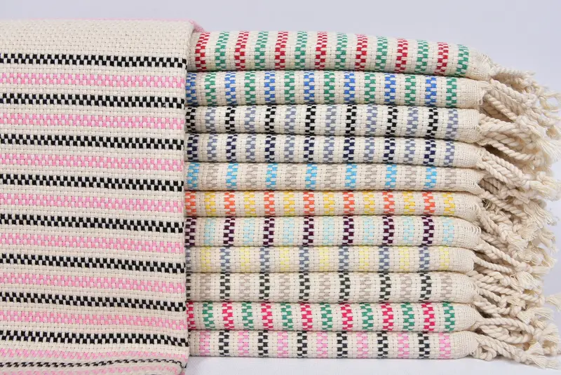 Quick-Dry Beach Towel, Wedding Towel, Fouta towel, Organic Turkish towel, 70x40 Cotton Geometric Towel, Custom Turkish Towel, Bachelor Party Gifts - 1