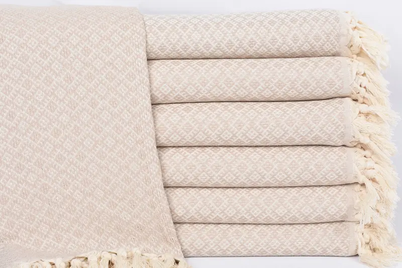 Wedding Gifts Towel, Personalized Light Beige Diamond Towel, 70x40 Inches