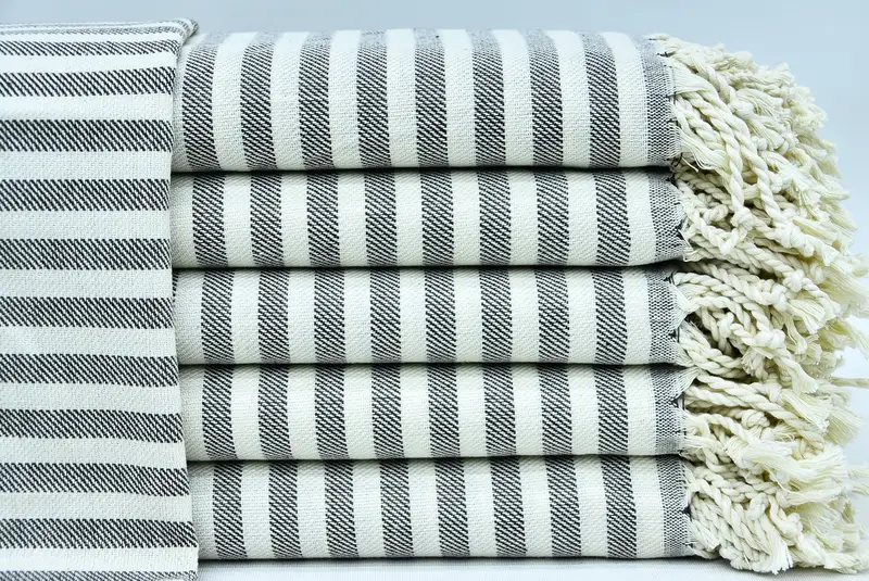 Summer Towel, Small Bath Towels, Gift For Bride, Gift For Him, Holiday Towel, Personalized Kitchen Towel, 40x24 Cotton Striped Towel, Wedding Favors - 1