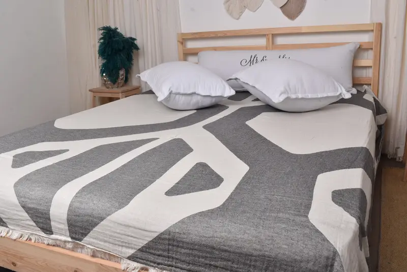 Wedding Favors, Personalized Gifts, 96x84 Cotton Honeycomb Towel, Monogram Blanket, Organic Throw, Gift For The Home, Large Beach Towel Personalized - 6