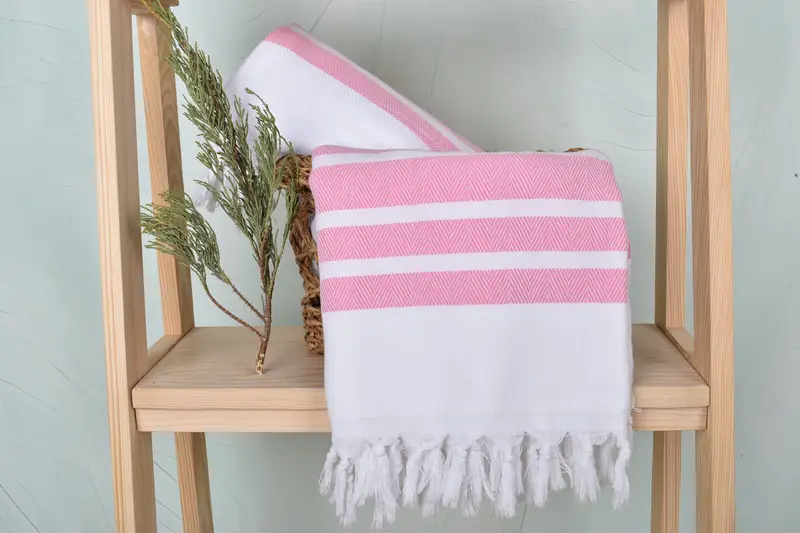 Oversized Beach Towel, Turkish Towel USA, Best Beach Towel, Luxury Beach Towel, Handmade Gift, Christmas Gift, 70x40 Cotton Herringbone Towel - 4