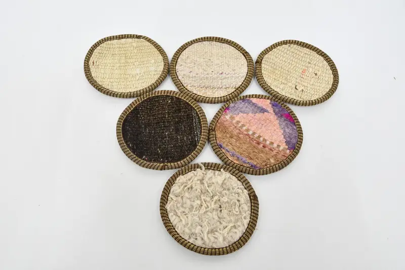 Elegant Beige and Pink Coaster Set, Stylish and Durable Table Pads